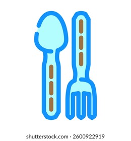 fork spoon titanium ultralight color icon vector. fork spoon titanium ultralight sign. isolated symbol illustration