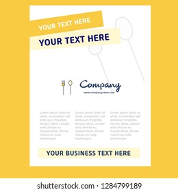Fork and spoon Title Page Design for Company profile ,annual report, presentations, leaflet, Brochure Vector Background