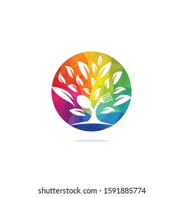 Fork and spoon tree logo design for restaurant or cafe. Fresh food logo design concept with tree shape made from fork and spoon.	