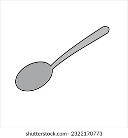 fork and spoon vector in gray color