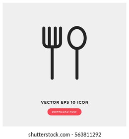 Fork and spoon vector icon