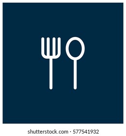 Fork and spoon vector icon