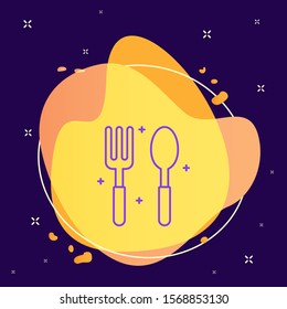 fork spoon, vector, icon. Illustration isolated vector sign symbol - Baby and baby toys outline vector icon