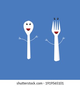 fork with spoon vector illustration