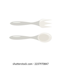 Fork and spoon vector illustration. Fork and spoon isolated on white background. Kitchen utensils concept