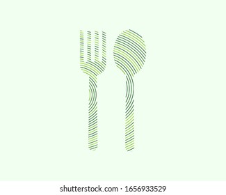 plantilla de diseño de logotipo de vectores de horquilla y cuchara