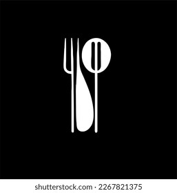 logotipo vectorial de horquilla y cuchara. Ilustración vectorial. icono de signo de restaurante