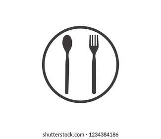 Fork and spoon,food logo template.Vector illustration