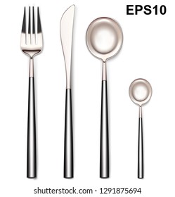 Fork, spoons and knife. Vector illustration
