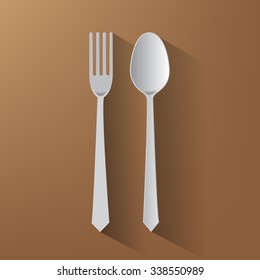 Fork and spoon.Vector illustration.