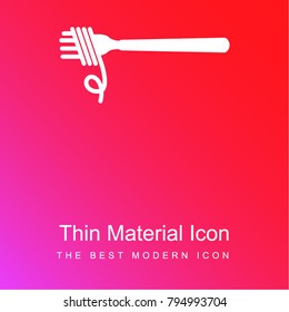 Fork with swirled pasta red and pink gradient material white icon minimal design
