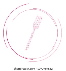 Das mit rosafarbenen Punkten gefüllte Gabelsymbol. Vektorgrafik auf weißem Hintergrund