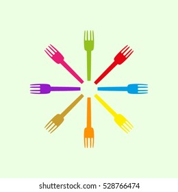 fork, tableware, kitchen, icon, vector illustration, eps10