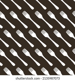 Fork And Fork Tableware Vector Graphic Silhouette Seamless Pattern can be use for background and apparel design