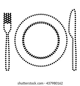 Fork, tape and Knife sign