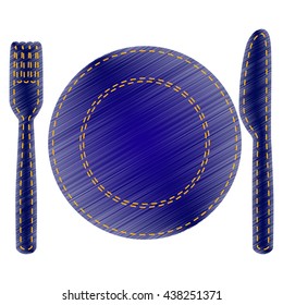Fork, tape and Knife sign