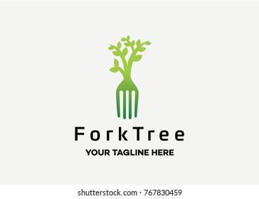 Fork Tree Logo Template Design Vector, Emblem, Design Concept, Creative Symbol, Icon