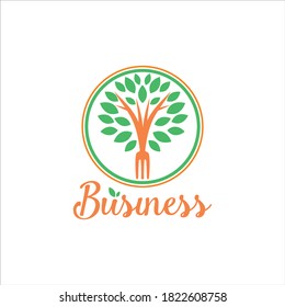 alimento vectorial del logotipo del árbol de horquilla