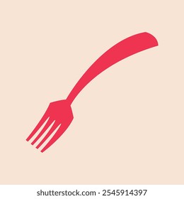 Fork trendy artwork aesthetic abstract vector illustration colorful practical design.eps