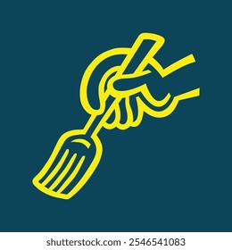 Fork trendy artwork handsome abstract vector illustration colorful applied design.eps