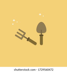 Fork and Trowel Gardening illustration