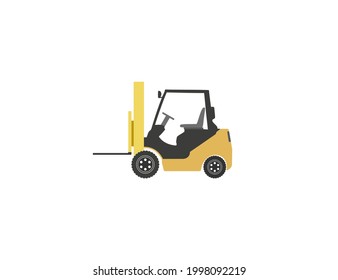 Fork truck, forklift, transport icon. Vector illustration. Flat design.