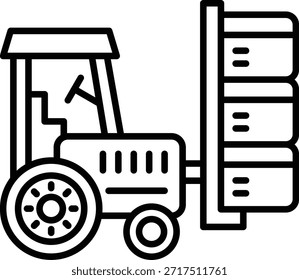 Icono de Vector de camión de horquilla. Se puede utilizar para aplicaciones de impresión, móviles y de Web.