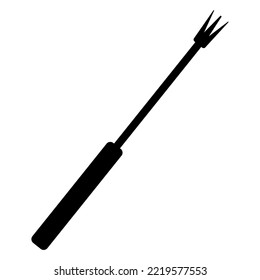 Fork used for traditional cheese fondue. Vector graphic.