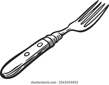 Fork utensil for eating vector illustration.