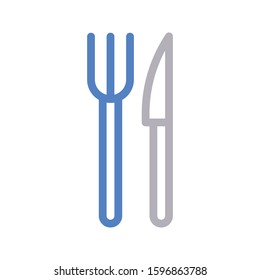 fork vector color line icon 