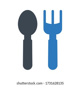 fork vector glyph color icon 