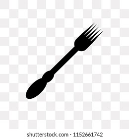 Fork vector icon isolated on transparent background, Fork logo concept