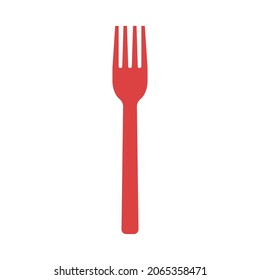 Fork vector icon. Red symbol