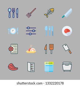 fork vector icon set