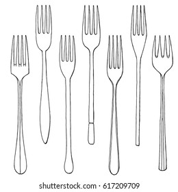 Fork. Vector illustration with cutlery.