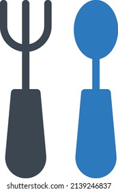 fork vector illustration isolated on a transparent background. glyph vector icons for concept or web graphics.