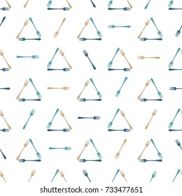 Fork. Vector illustration of seamless pattern with cutlery.
