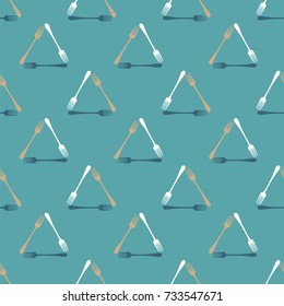 Fork. Vector illustration of seamless pattern with cutlery.