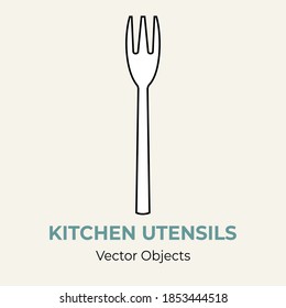 Fork vector isolated illustration. Vector line illustration logo icon cafe menu banner flayer. Dishware tableware simple logo restaurant coffee shop. Silhouette dinner dessert fork isolated background