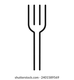 Fork vector line icon isolated on white background, minimal food design