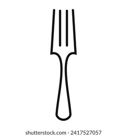 Fork vector line icon isolated on white background