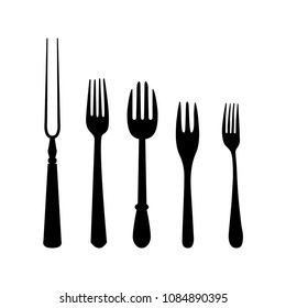 fork vector silhouette design set