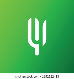 fork with Y and 4 logo design icon creative template