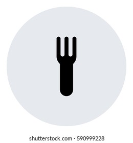 Fork_Eat icon - Flat design, glyph style icon - Black enclosed in a circle