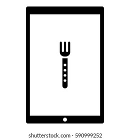 Fork_Eat icon - Flat design, glyph style icon - Colored enclosed in a tablet