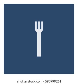 Fork_Eat icon - Flat design, glyph style icon - White enclosed in a square