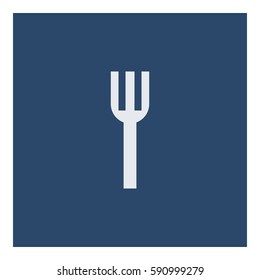 Fork_Eat icon - Flat design, glyph style icon - White enclosed in a square