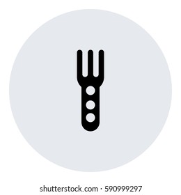 Fork_Eat icon - Flat design, glyph style icon - Black enclosed in a circle