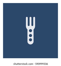 Fork_Eat icon - Flat design, glyph style icon - White enclosed in a square