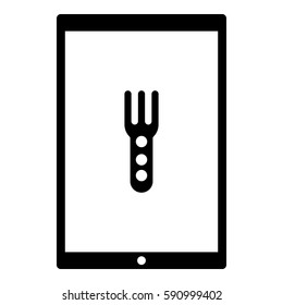 Fork_Eat icon - Flat design, glyph style icon - Colored enclosed in a tablet